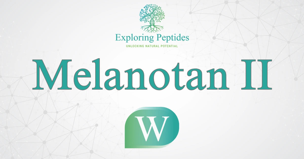 Melanotan II peptide Wikipedia image by Exploring Peptides logo for Melanotan II information page