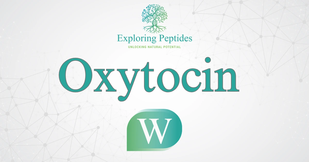 Oxytocin Oxytocin peptide Wikipedia image by Exploring Peptides logo for Oxytocin information page