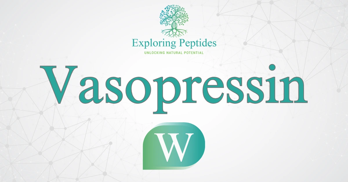 Vasopressin peptide Wikipedia image by Exploring Peptides logo for Vasopressin information page