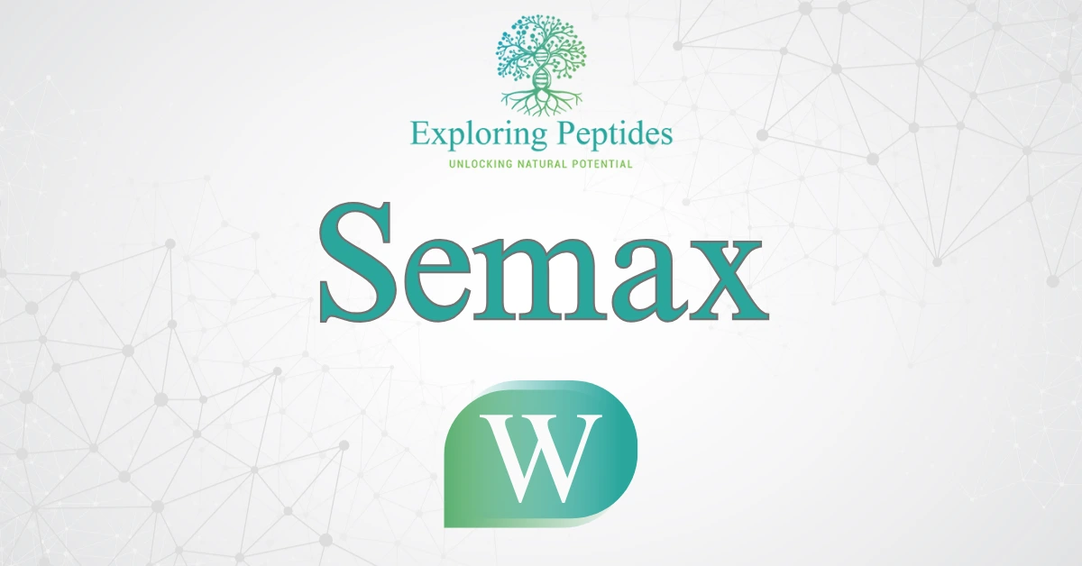 Semax peptide Wikipedia image by Exploring Peptides logo for Semax information page