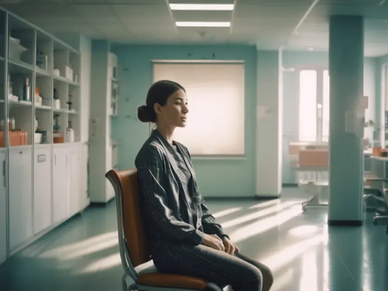 a person sitting on a chair healing with the help of TB-500 peptide